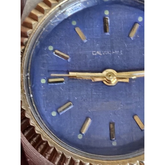 Beauriful Calvin Hill Ladies Two Tone Blue Dial Quartz Watch New Battery Runs - Picture 7 of 12